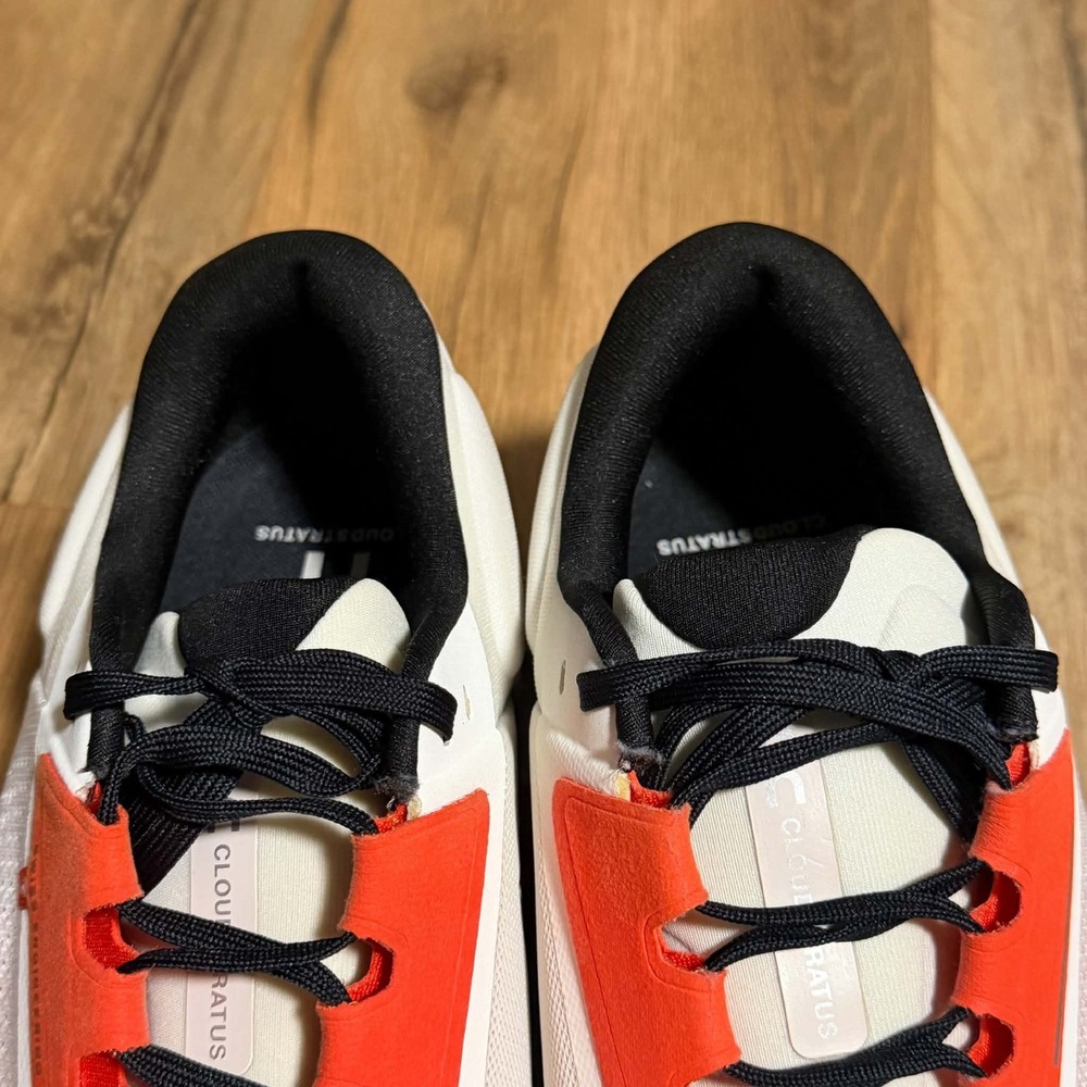 On Cloudstratus Mens Running Shoes White Orange Black 3MD30111148 US 9.5 - Picture 5 of 9